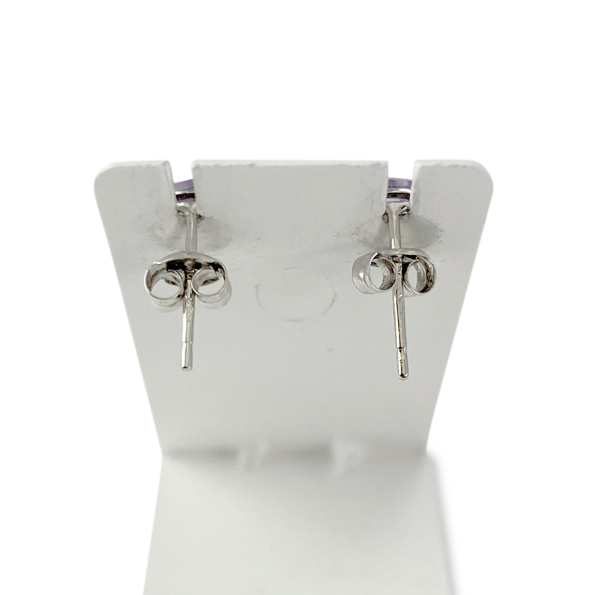 Boucles d'oreilles d'occasion or 750 blanc améthystes