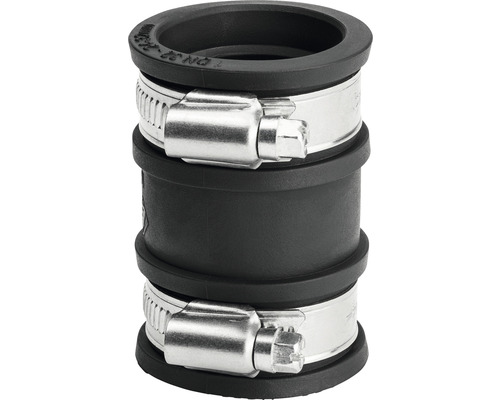 Zwarte kunststof buisverbinder 24 - 32 mm