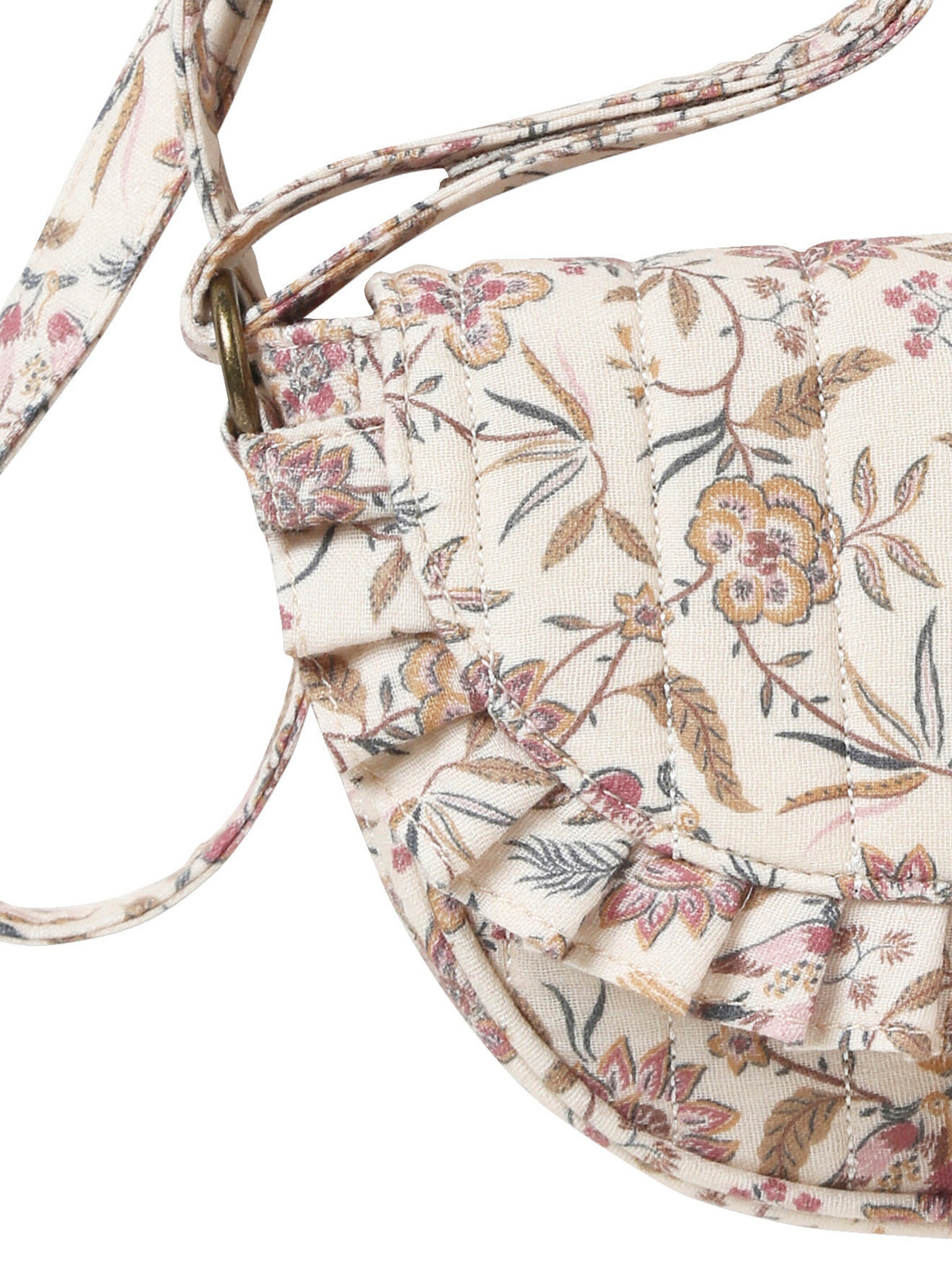 Vertbaudet Mädchen Umhängetasche mit Blumen beige bedruckt