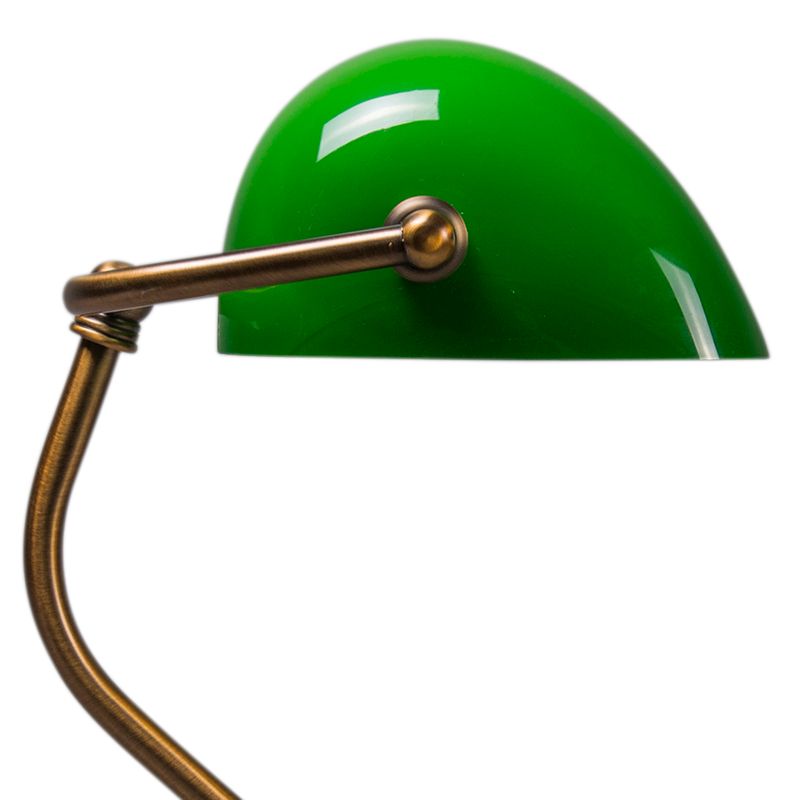 Klassieke tafellamp/notarislamp brons met groen glas - Banker