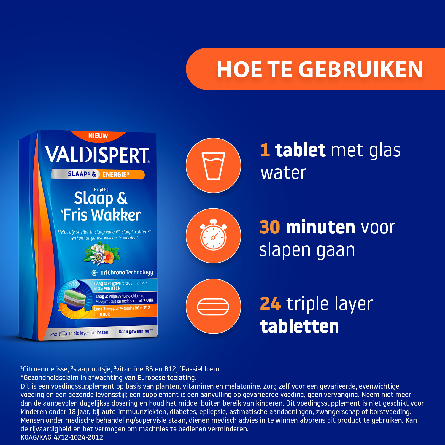 Valdispert Slaap & Fris Wakker (24 Tabletten)
