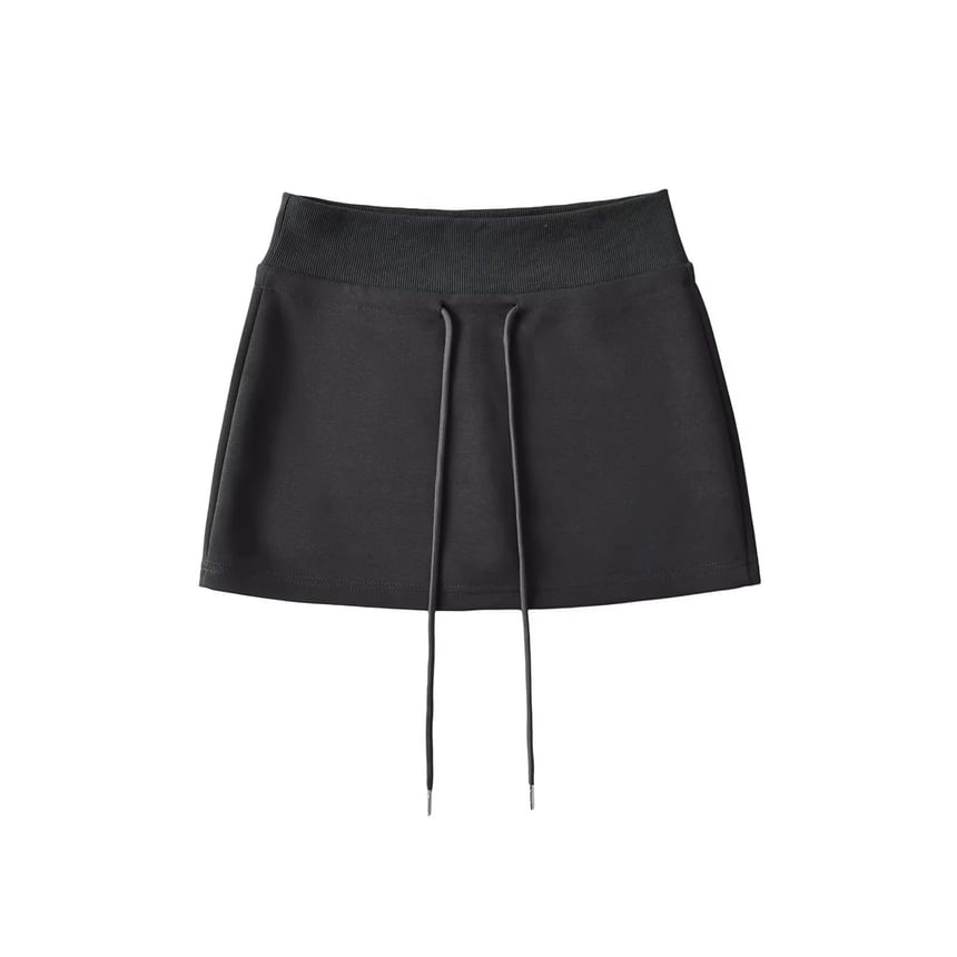 Asiris - Hoge taille effen mini A-lijn rok
