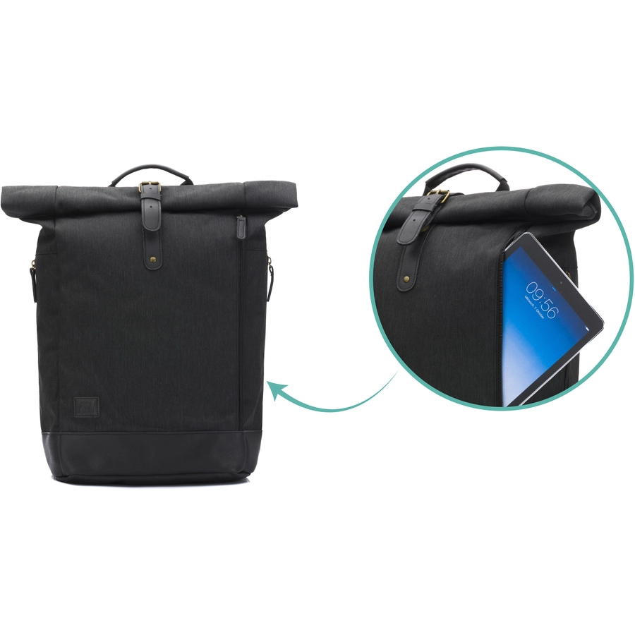 Fillikid Wickelrucksack Rolltop Berlin schwarz