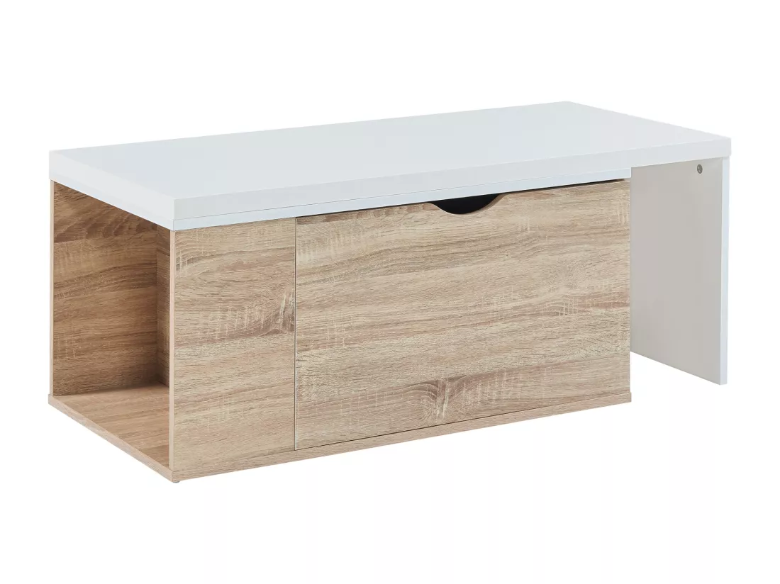 Table d'appoint Österåker 100 x 48 x 40 cm effet bois blanc [en.casa]