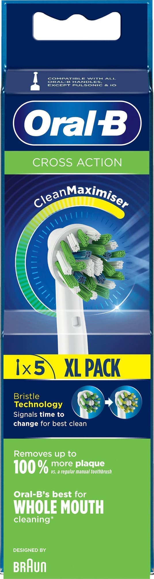 Oral-B Cross Action-tandbørstehoveder 321217 (5-pak, hvid)