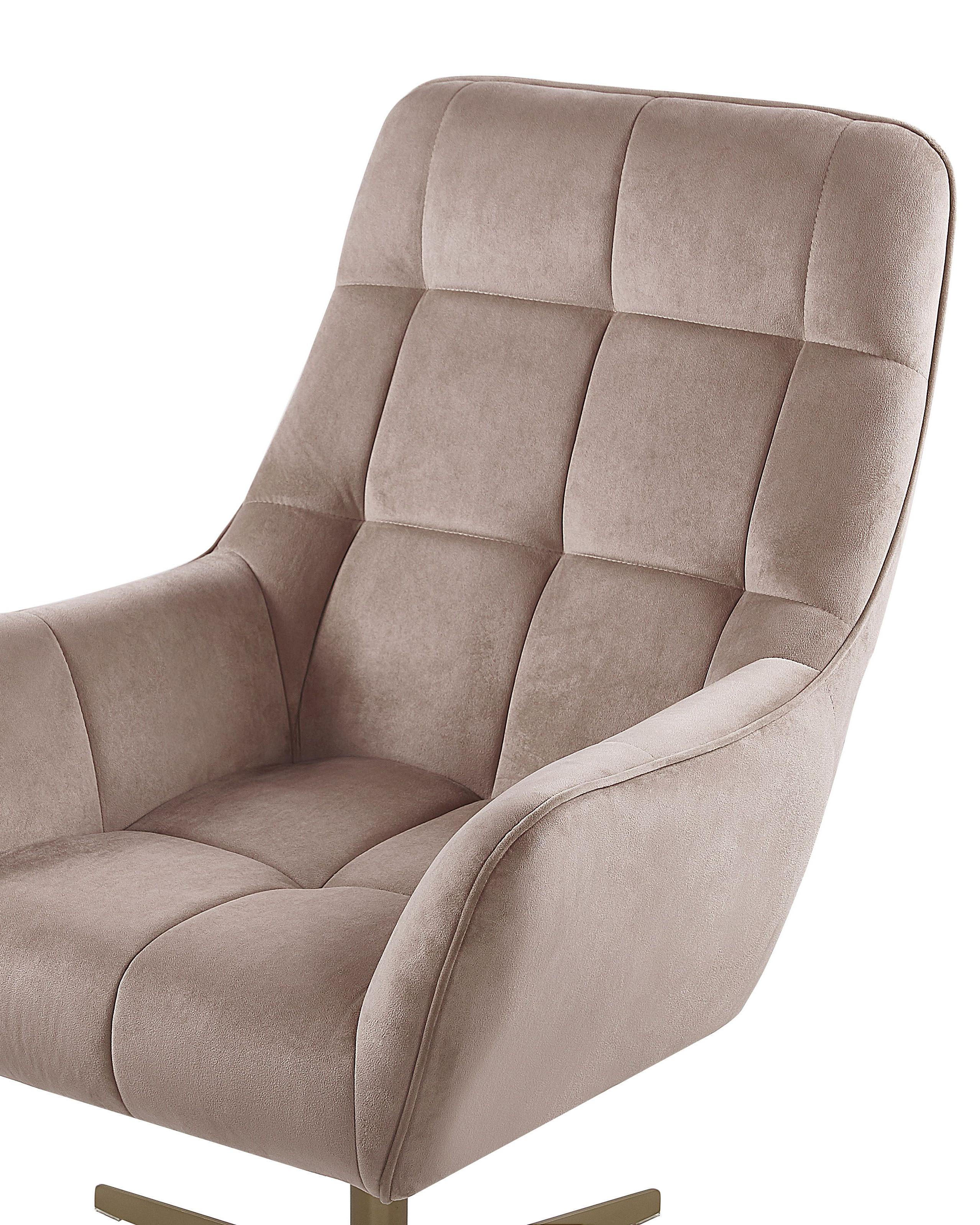 Draaifauteuil MOLLE met voetenbank Fluweel Beige