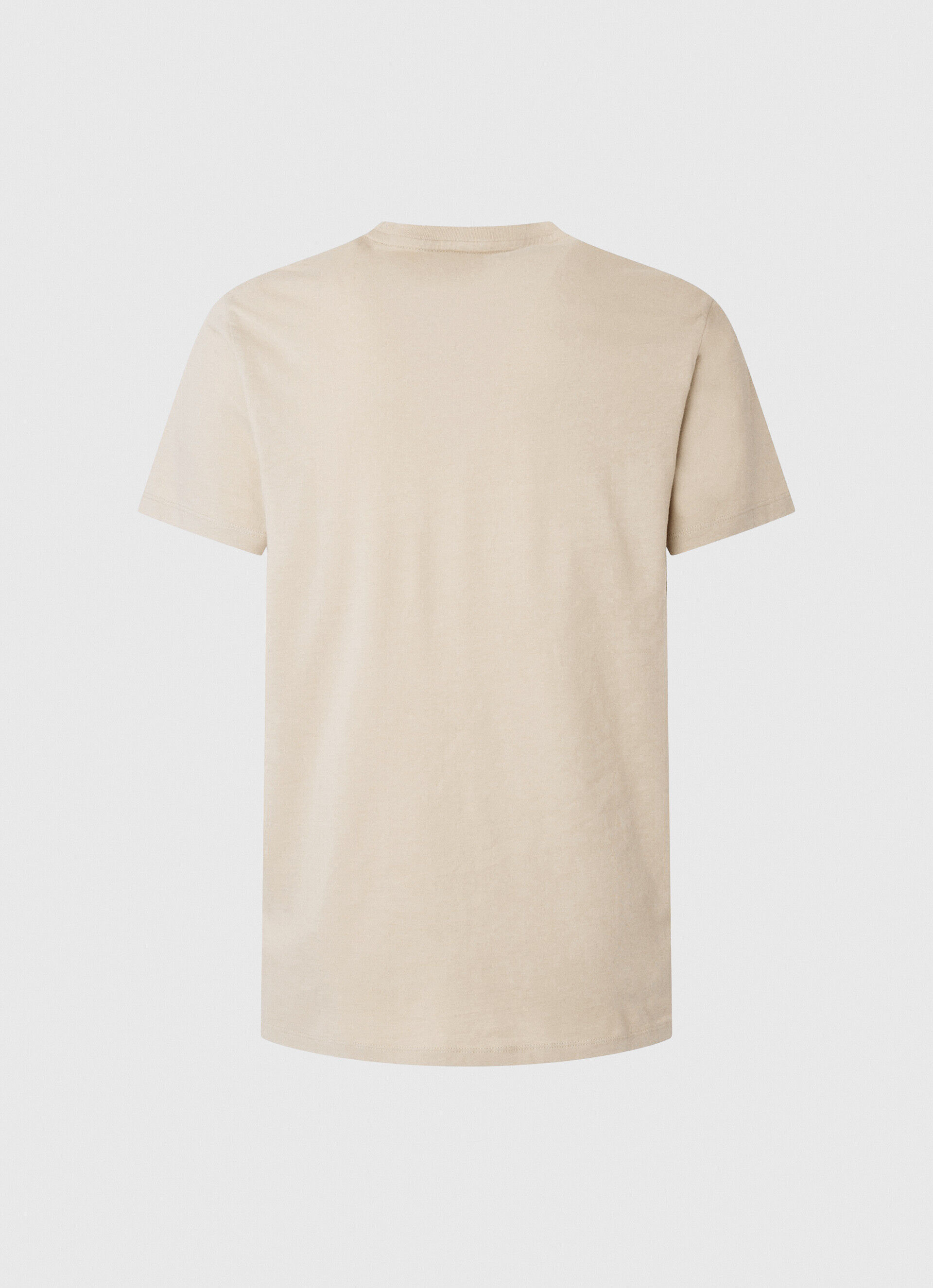 Camiseta com logo e efeito desgastado - bege malte