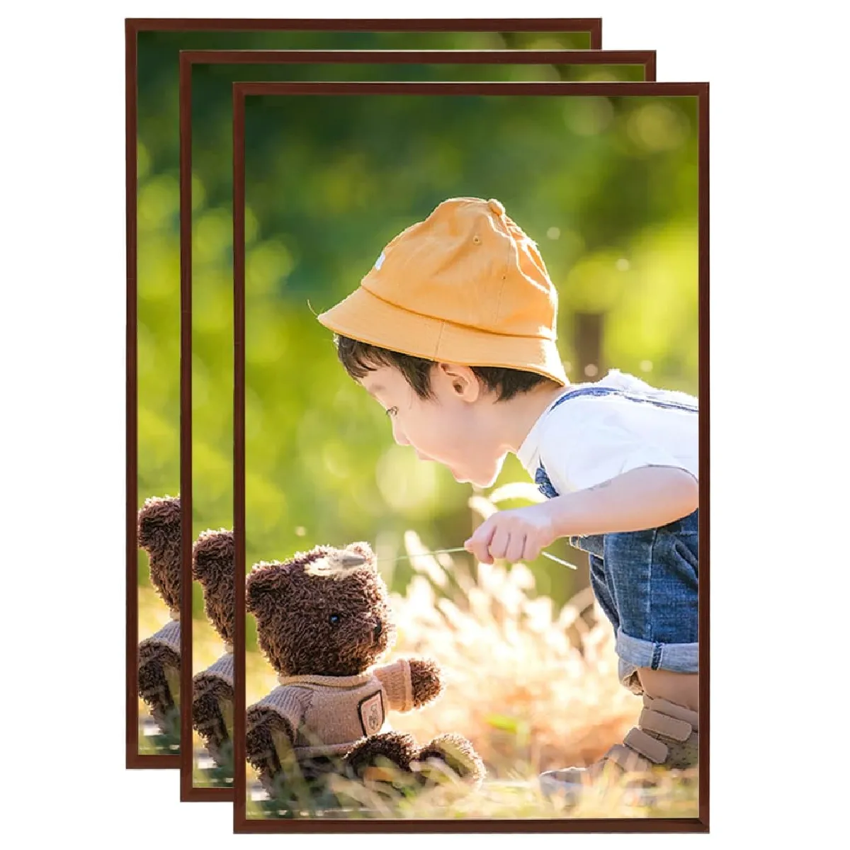vidaXL Collage de cadres photo Bronze 3 pcs