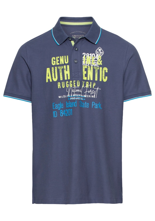Man's World Poloshirt , Kurzarm,  mit Rippbündchen,  Polokragen,  lässiger Print