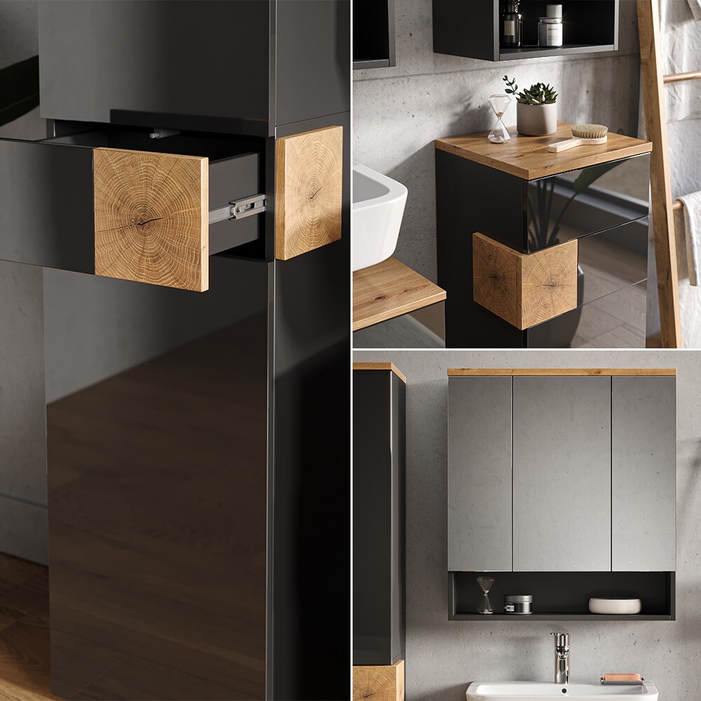 Vicco Badmöbel Set Badezimmermöbel Eden Spiegelschrank Unterschrank Hochschrank