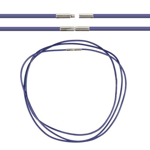 Cordon cuir 54 cm bleu roy