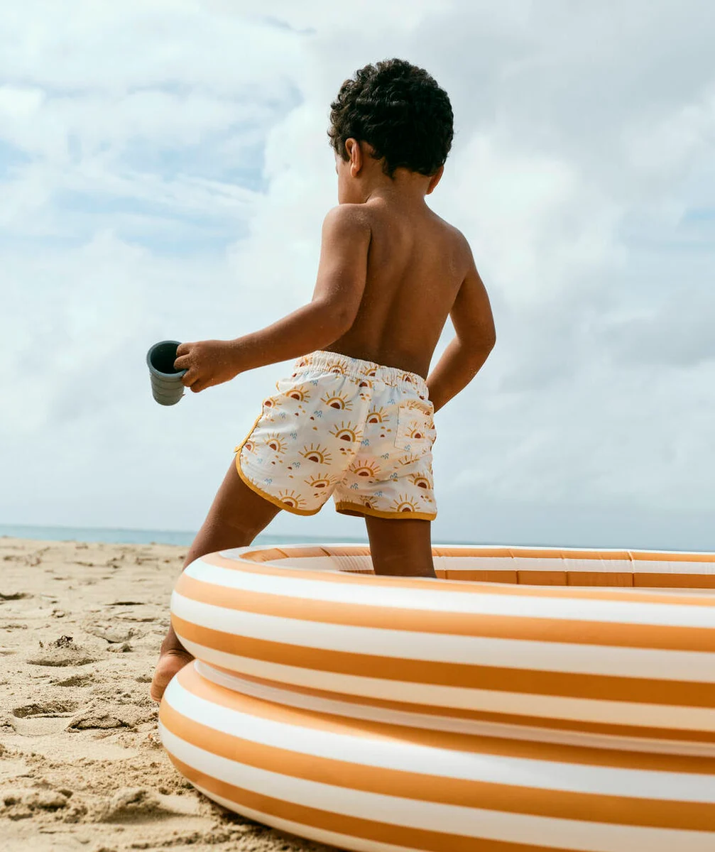 LE SHORT DE BAIN BLANC IMPRIMÉ SOLEIL