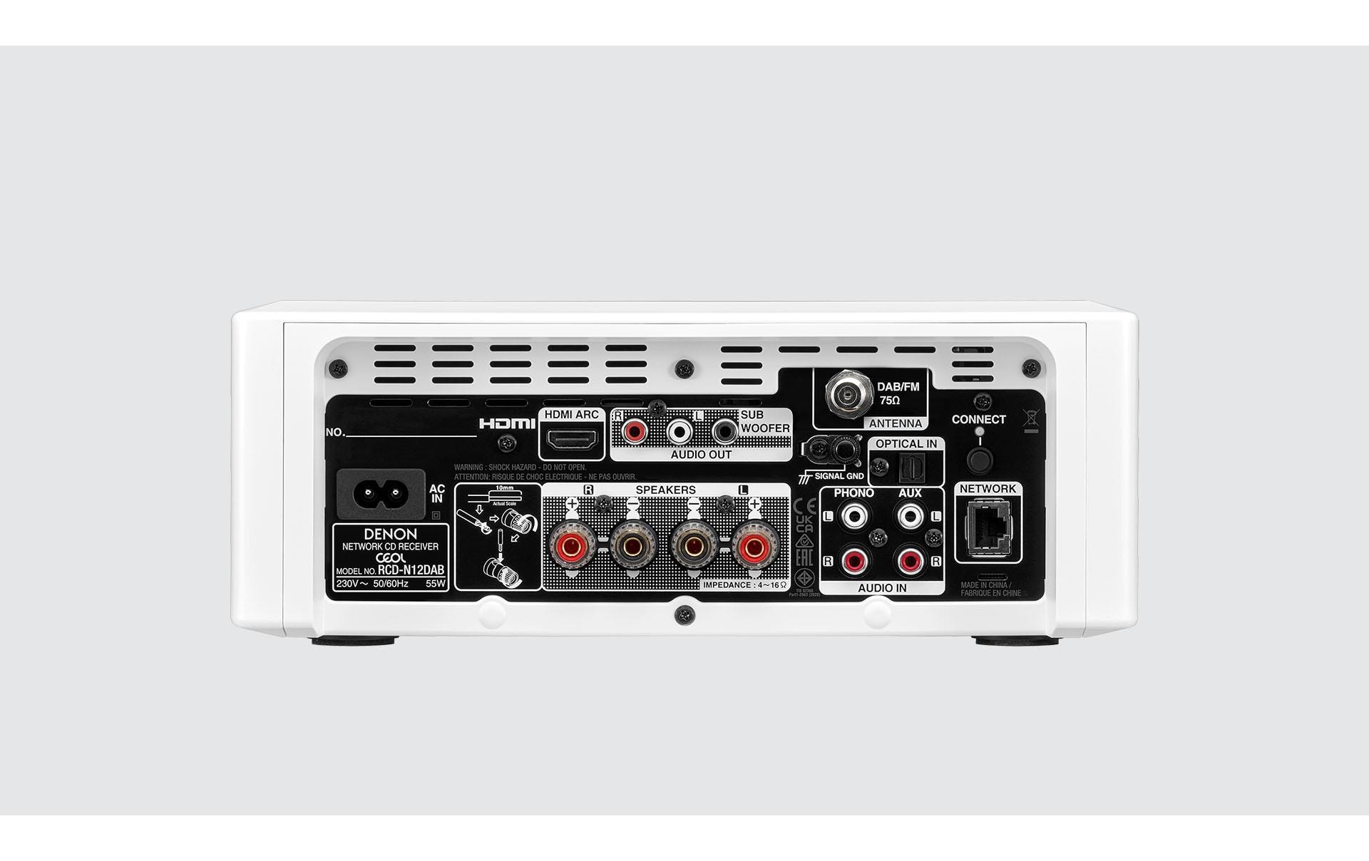 Stereo-Receiver RCD-N12DAB Weiss<br>Design-Komplettsystem mit CD-Player, DAB-/UKW-Radio, HDMI ARC und Streaming