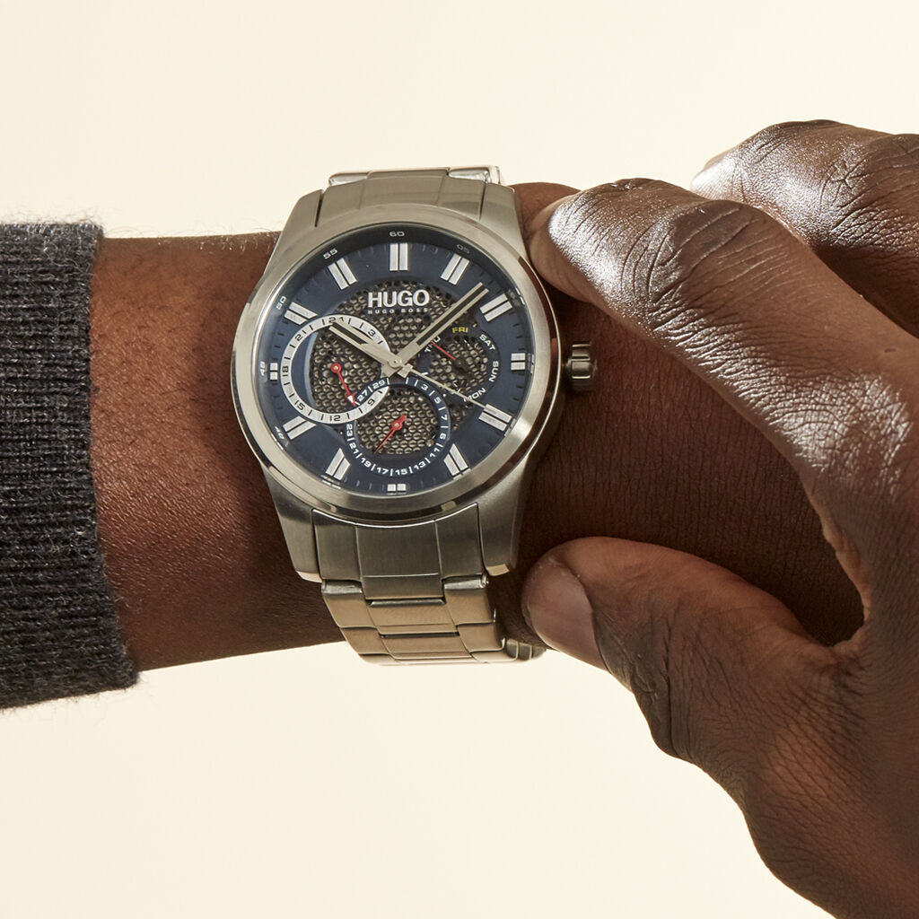 Montre Hugo Skeleton Bleu