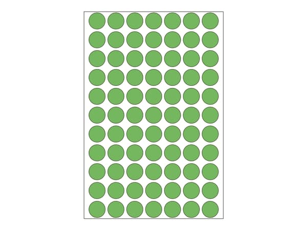HERMA - Permanet adhesiv - grønn - 13 mm rund 2464 etikett(er) (32 ark x 77) merkelapper