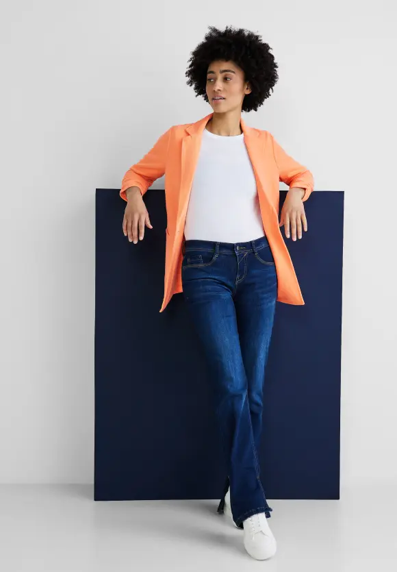 Longblazer mit Raffung - soft juicy mandarine
