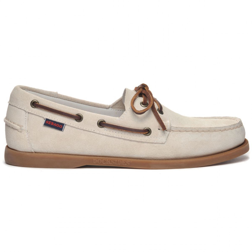 DOCKSIDES PORTLAND FLESH OUT Lamb White Gum-Chaussures bateaux pour homme en suede Portland