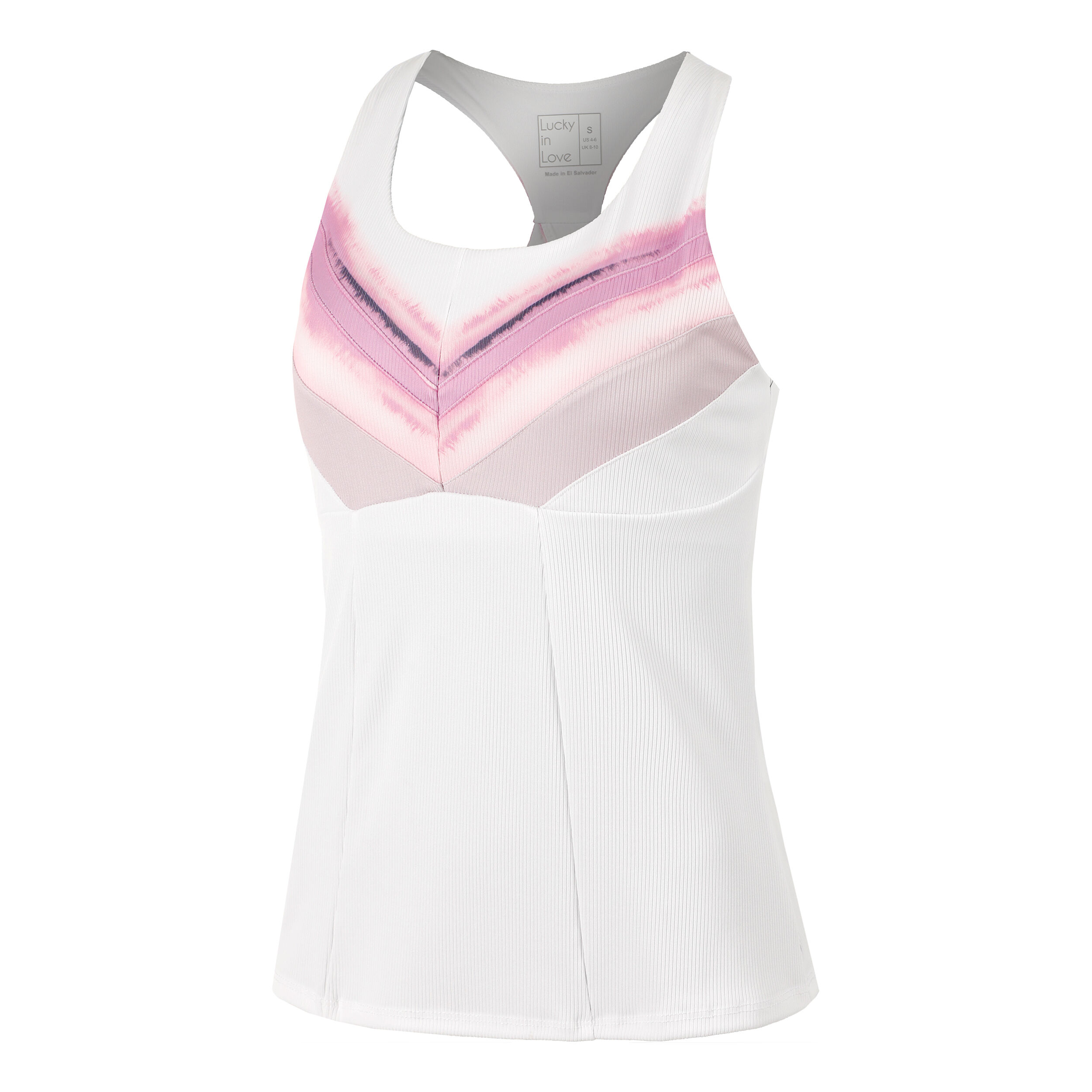 Lucky in Love Mystic Petal Racerback Débardeur Tank Top Femmes - Blanc , Rosé