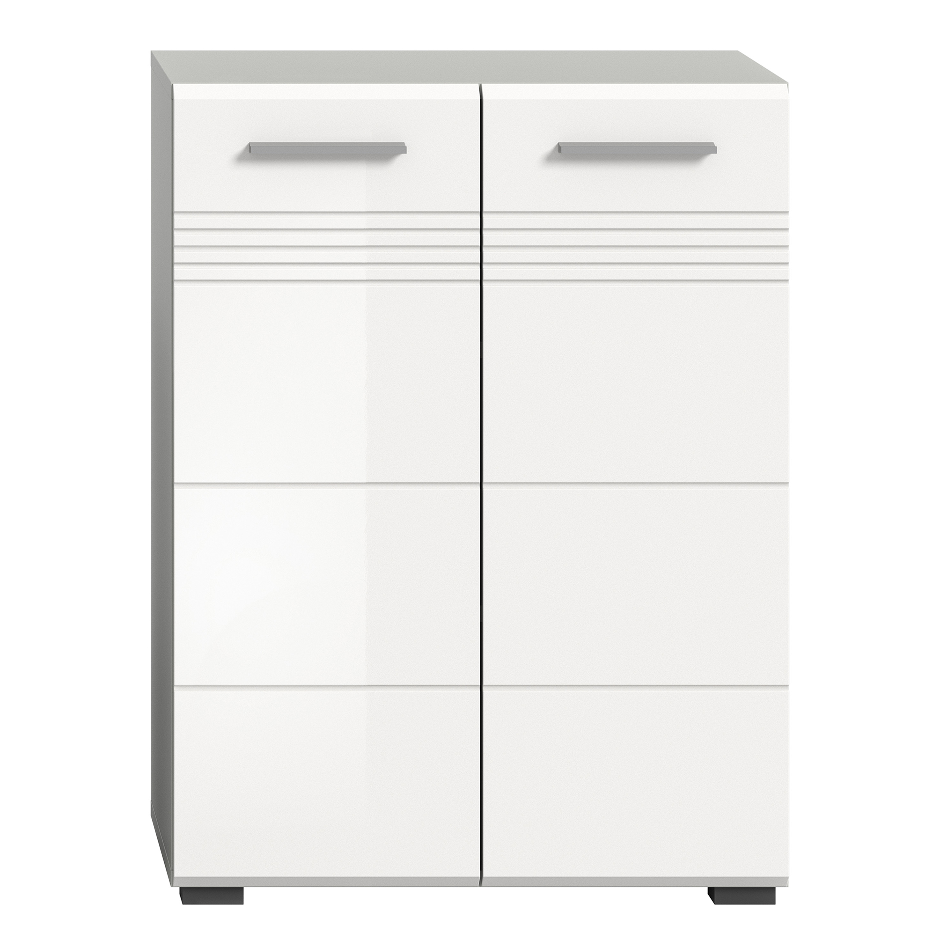 Midischrank COPA - weiß Hochglanz - hellgrau - 60 cm breit