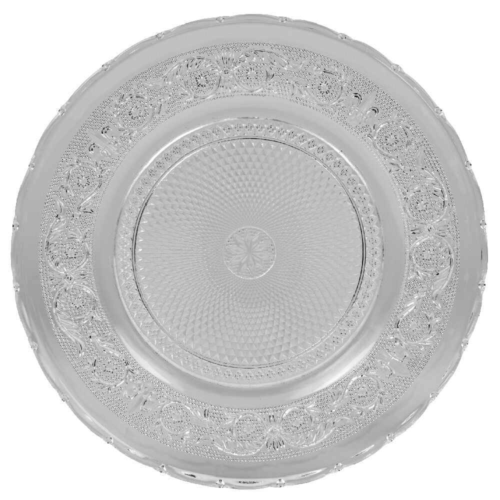 Assiette de présentation ronde transparente ciselée