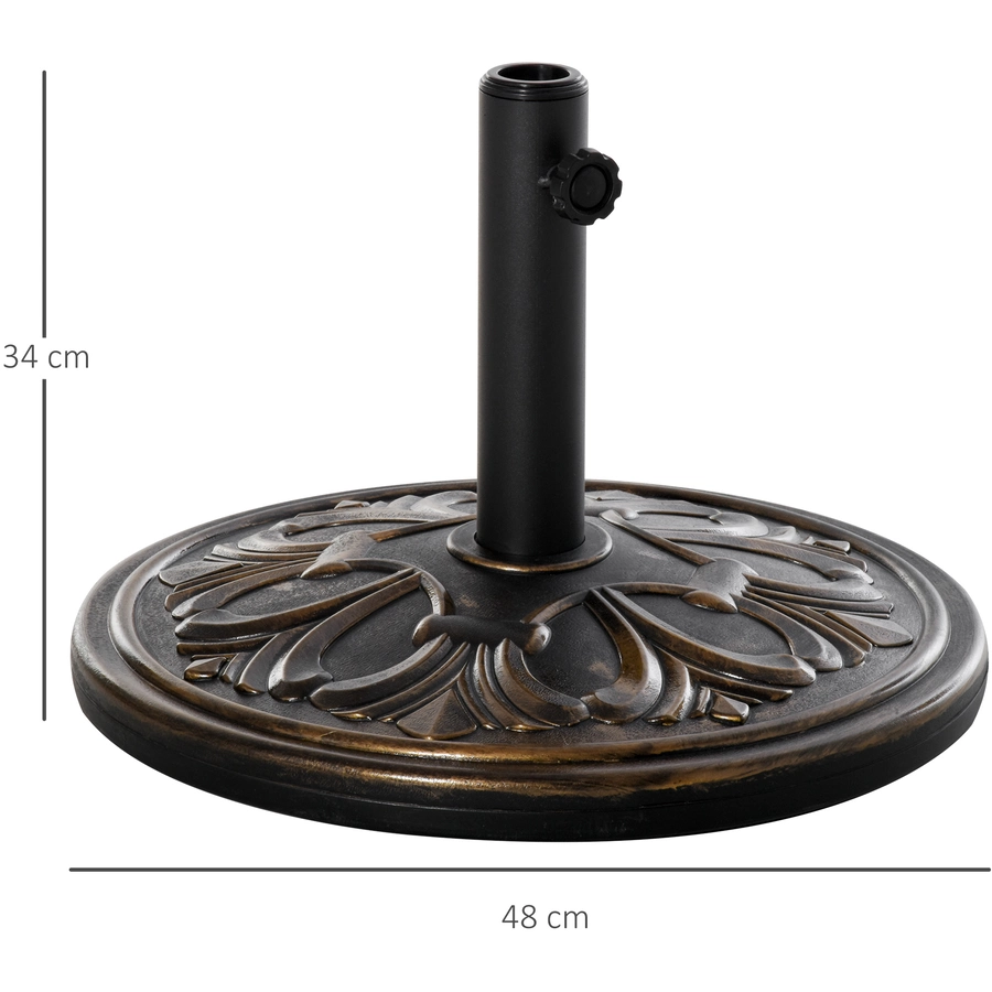 Outsunny Sonnenschirmständer mit 3 Adapterhülsen bronze