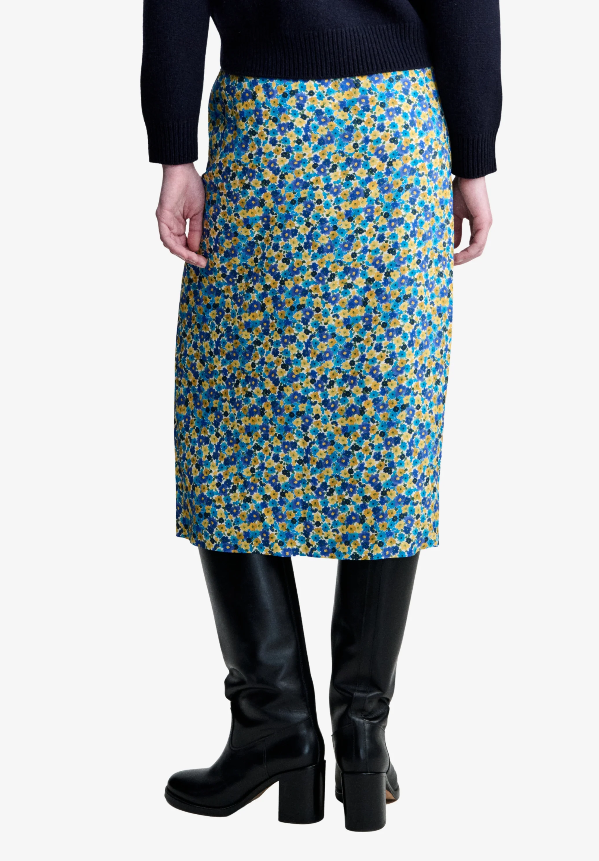 Jupe longue en viscose à motifs fleuris - Multicolore