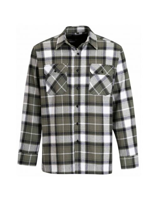 Storvik Blouse Flanel Dawson Olijfgroen - Werkkleding