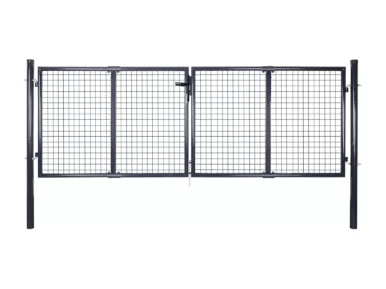 Portail en maille Acier galvanisé 289x100 cm Gris