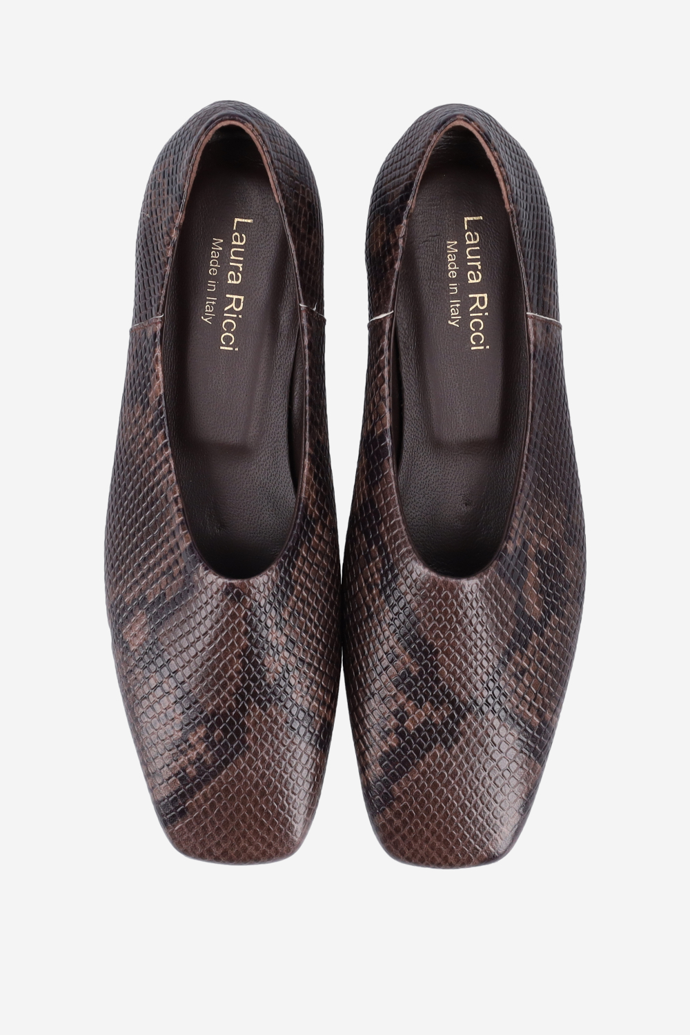 Pitone leather ballerinas