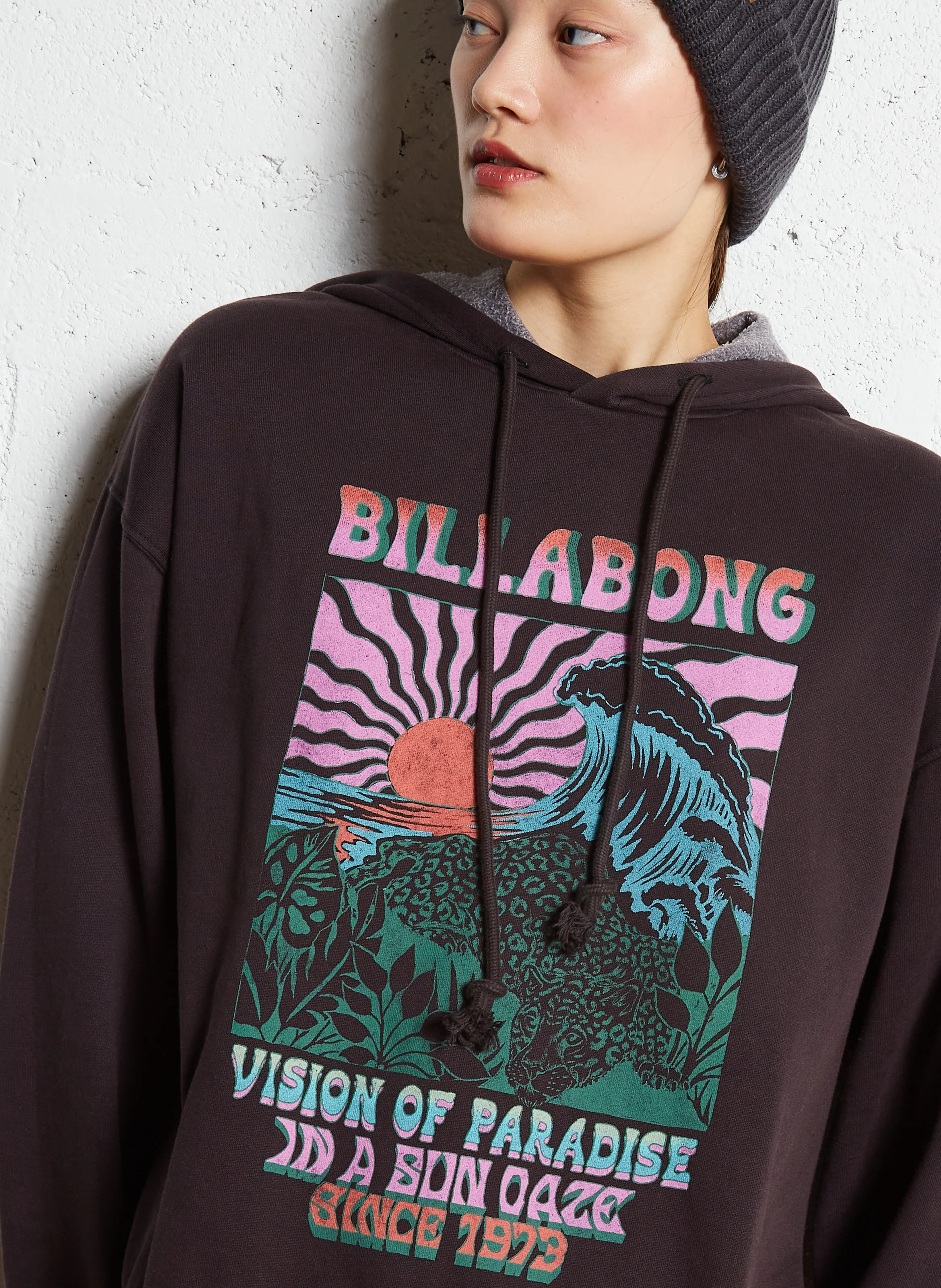 KEEP IT UP - Sweat àcapuche oversize en coton mélangé | Noir