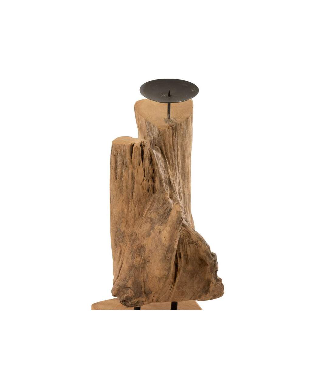 Paris Prix - Bougeoir En Bois tronc Teck 35cm Naturel