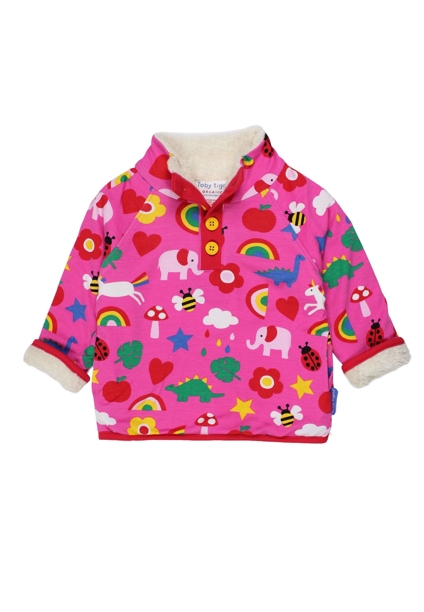 Toby Tiger Sweatshirt mit Fleece Futter mit buntem Print