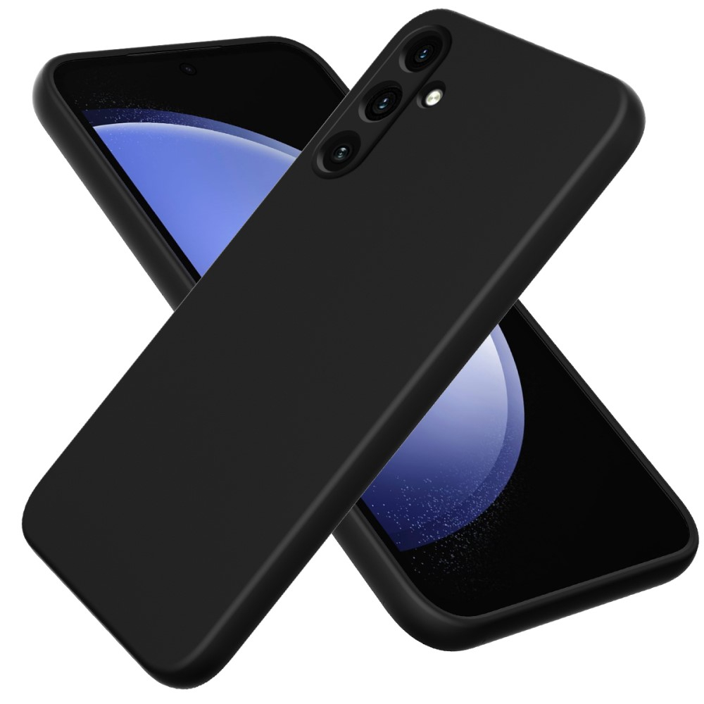 Samsung Galaxy A35 Silikon Case Hülle mit Kameraschutz   Handschlaufe - Schwarz