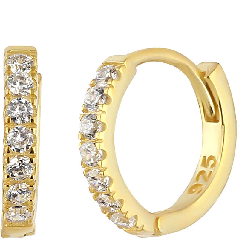 Créoles - Argent 925/000 plaqué or & zircons