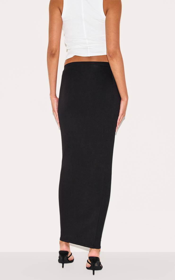 Noir Jupe Longue Taille Basse En Jersey