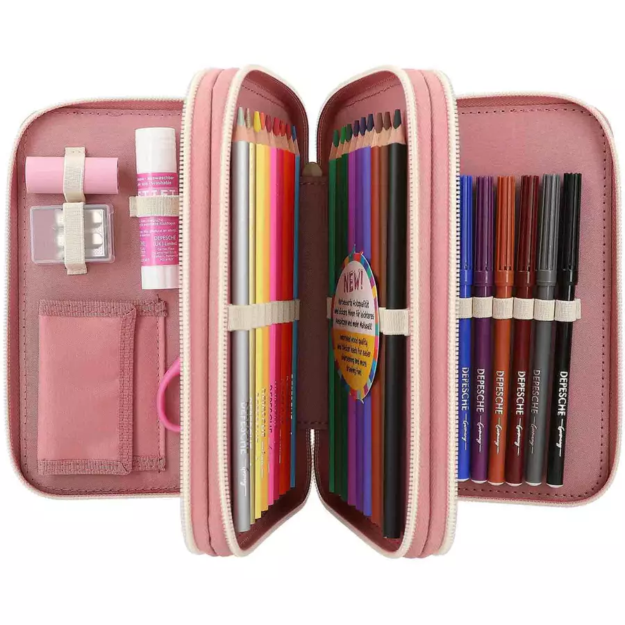 Depesche Federtasche COSY mit Applikation TOPModel 8 x 13 x 20 cm altrosa