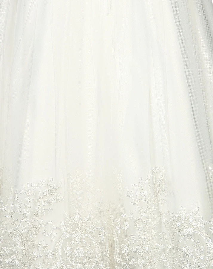 Tüll-Kleid LIA mit Spitze in ecru