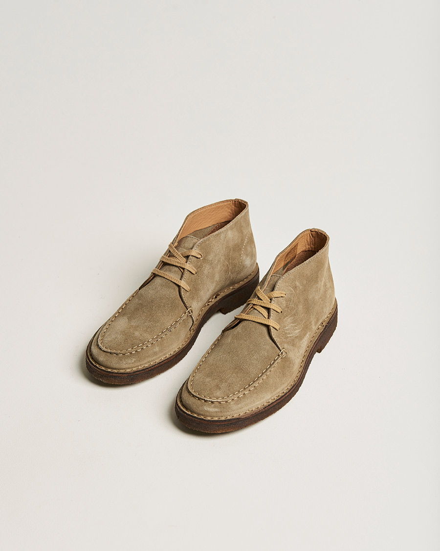 Drake's Crosby Moc-Toe Suede Chukka Boots Sand