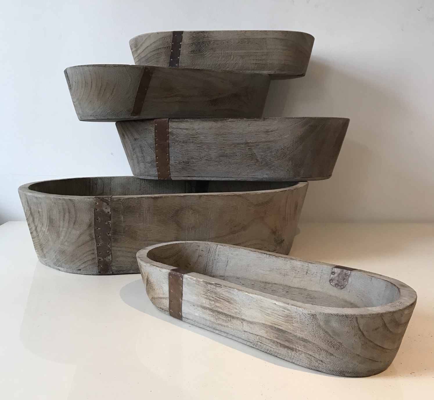 5er-Set Tablettschalen aus Holz von fischer's lagerhaus