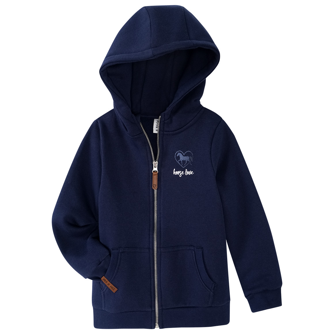 Yigga Mädchen Sweatjacke mit Pferde-Motiv dunkelblau