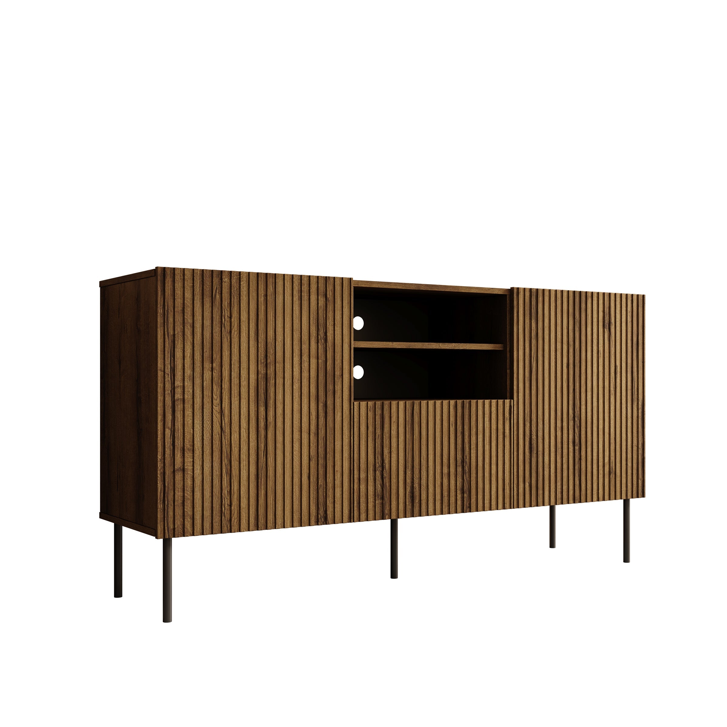 Meubella - Dressoir Tartagal - Donkerbruin eiken - 150 cm
