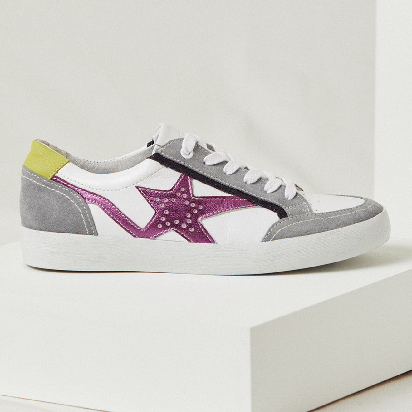Mellow Yellow Baskets en Cuir Betsie grises