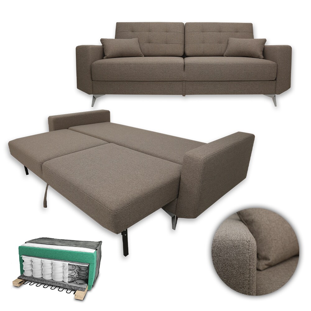 VitaliSpa Schlafsofa Schlafcouch Boxspringsofa York Schlaffunktion Bettkasten