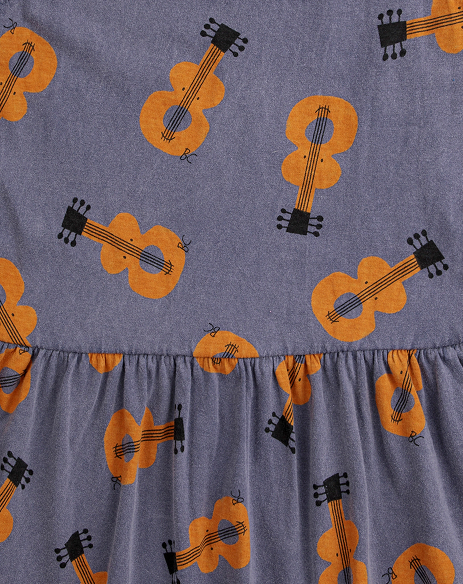 Kleid ACOUSTIC GUITAR AOP ärmellos in prussian blue