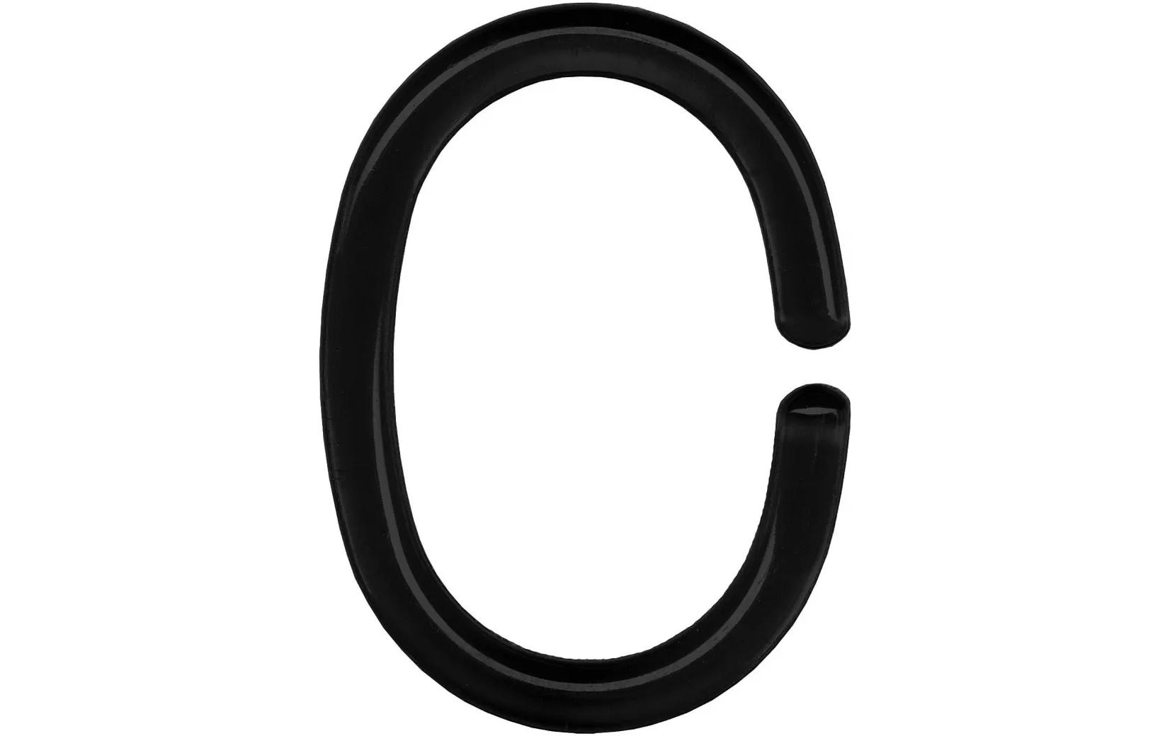 Duschvorhanghaken DV-Ringe 12 Stück, 5 cm, SchwarzDuschvorhangringe