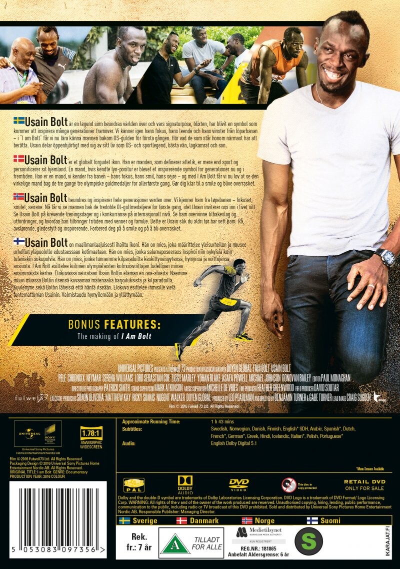 I Am Bolt - Usain Bolt Dokumentar - DVD