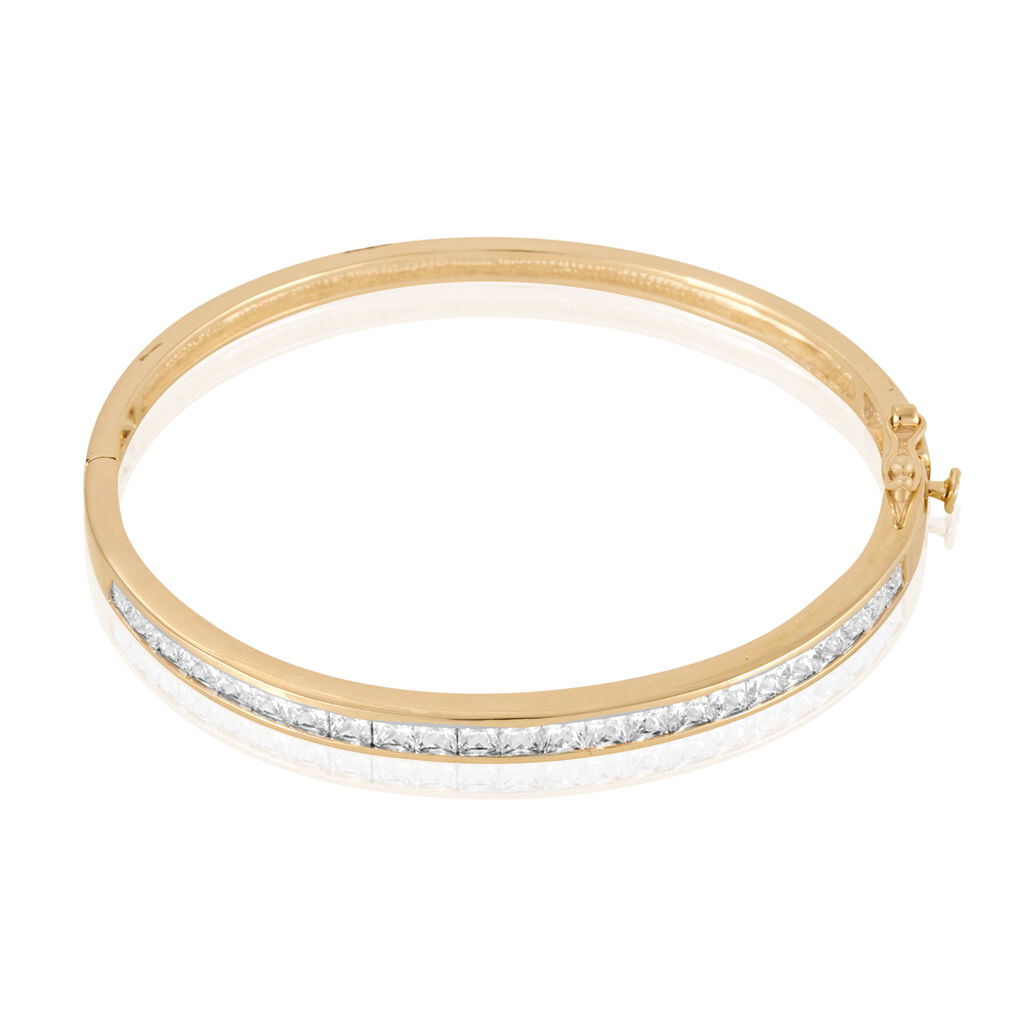 Bracelet Jonc Frieda Plaqué Or Jaune Oxyde De Zirconium
