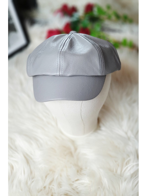Casquette simili grise