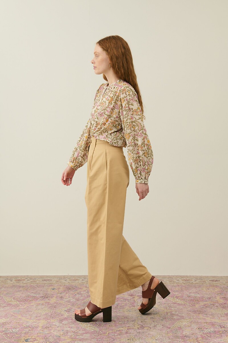 LOUISE MISHA<br>Blusa estampada com gola redonda e mangas compridas JEANNE