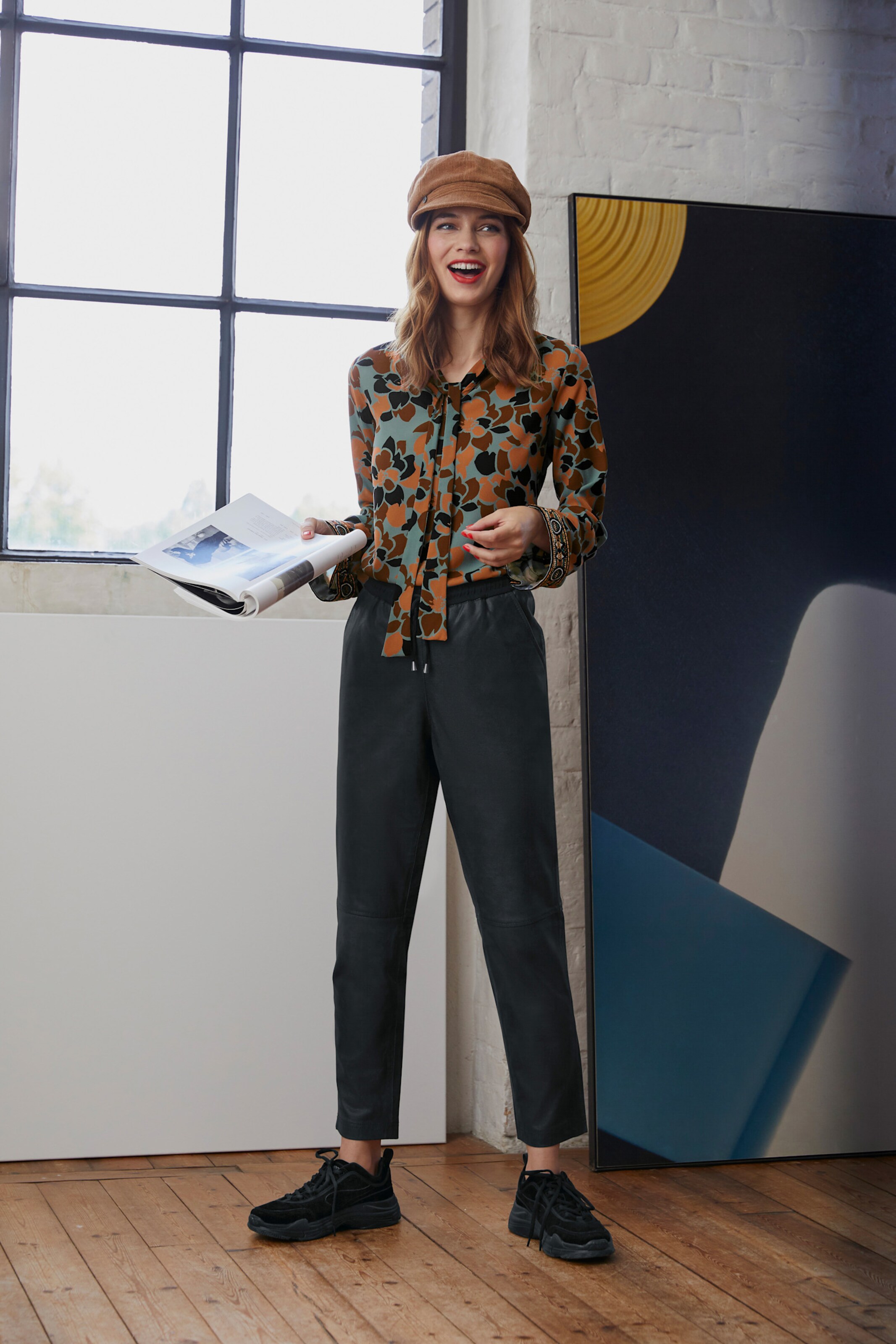 Leder-Jogpants